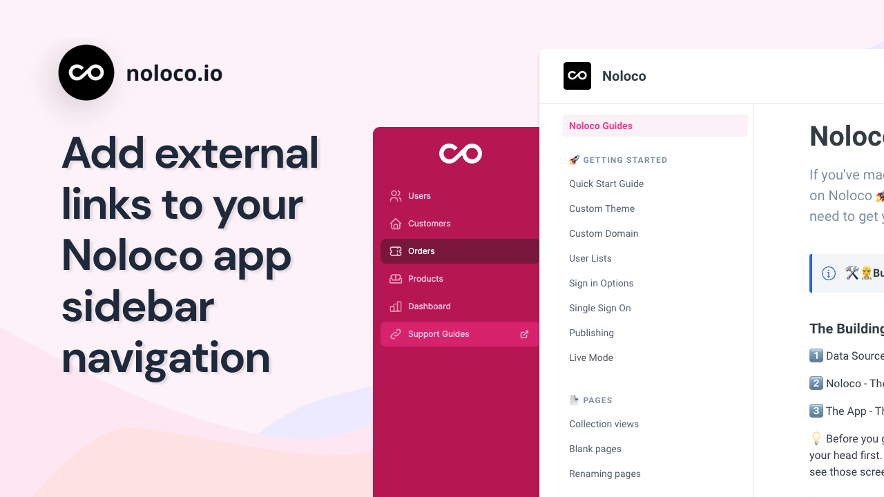 How to add external links to your app sidebar navigation